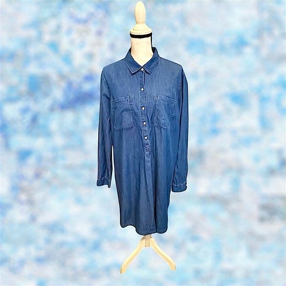 EUC! OLD NAVY DEMIN SHIRT DRESS - Picture 1 of 8